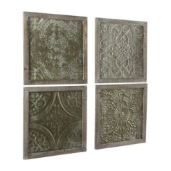 Metal Floral Embossed Wall Decor Set Of 4 Gray - Olivia & May 34 Metal Floral Embossed Wall Decor Set Of 4 Gray - Olivia & May -Home Decor Shop GUEST dbf878ee 2e00 46b7 bef1 c30d7a951fef