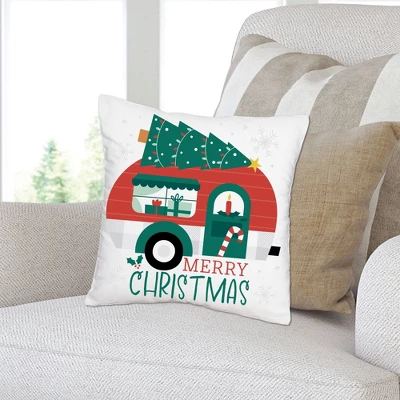 Big Dot Of Happiness Camper Christmas - Red And Green Holiday Party Home Decorative Canvas Cushion Case - Throw Pillow Cover - 16 X 16 Inches 3 Big Dot Of Happiness Camper Christmas - Red And Green Holiday Party Home Decorative Canvas Cushion Case - Throw Pillow Cover - 16 X 16 Inches