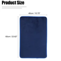Unique Bargains Solid Color Pattern Bathroom Rugs Polyester Bath Mat Machine Washable Navy Blue 60x40cm -Home Decor Shop GUEST dd64edfa 3103 46ad 811c d0c891eb45c4