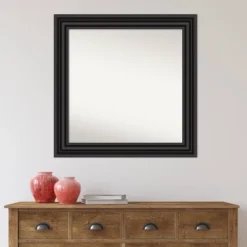 32" X 32" Non-Beveled Colonial Black Wall Mirror - Amanti Art -Home Decor Shop GUEST ddc16f97 b389 46d5 8168 c939967fbd7d