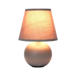 8.66" Petite Ceramic Orb Base Bedside Table Desk Lamp With Matching Tapered Drum Fabric Shade Gray - Creekwood Home -Home Decor Shop GUEST ddcfae5f 0bcf 4f39 a04f ee5631056000