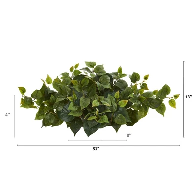 Nearly Natural 31-in Philodendron Artificial Ledge Plant 3 Nearly Natural 31-in Philodendron Artificial Ledge Plant