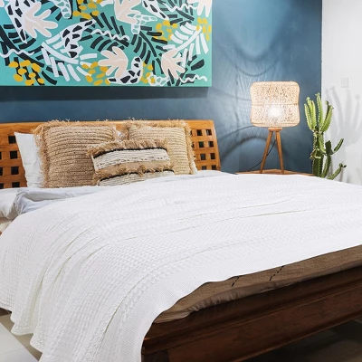 1 Pc Cotton Waffle Weave Comfortable Bed Blanket - PiccoCasa 6 1 Pc Cotton Waffle Weave Comfortable Bed Blanket - PiccoCasa - Image 4