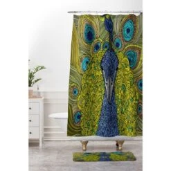 24" X 36" Mr Pavo Real Bath Rug Blue - Deny Designs