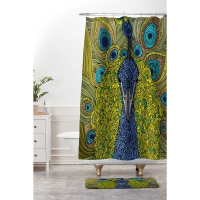 24" X 36" Mr Pavo Real Bath Rug Blue - Deny Designs 3 24" X 36" Mr Pavo Real Bath Rug Blue - Deny Designs