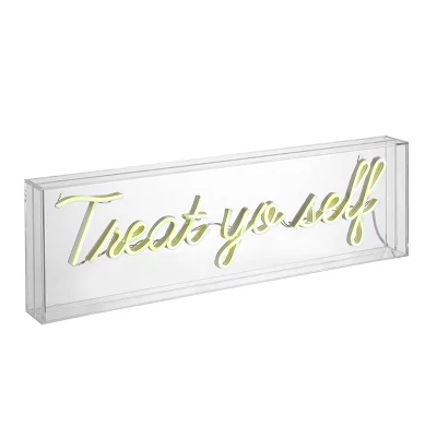 20" Treat Yo Self Contemporary Glam Acrylic Box Pendant (Includes LED Light Bulb) Neon Yellow - JONATHAN Y 3 20" Treat Yo Self Contemporary Glam Acrylic Box Pendant (Includes LED Light Bulb) Neon Yellow - JONATHAN Y