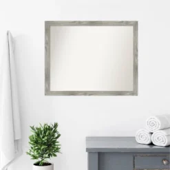 31" X 25" Non-Beveled Dove Square Bathroom Wall Mirror Gray Wash - Amanti Art -Home Decor Shop GUEST e0218acc c39f 4588 8dde 29aaf836f6ee