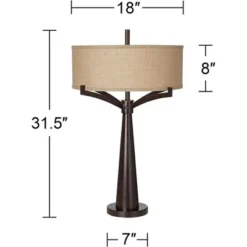 Franklin Iron Works Tremont Modern Mid Century Table Lamps 31 1/2" Tall Set Of 2 Rich Bronze Iron Burlap Fabric Drum Shade For Bedroom Living Room 17 Franklin Iron Works Tremont Modern Mid Century Table Lamps 31 1/2" Tall Set Of 2 Rich Bronze Iron Burlap Fabric Drum Shade For Bedroom Living Room -Home Decor Shop GUEST e13955e9 9583 48f1 82a3 cec35679e525