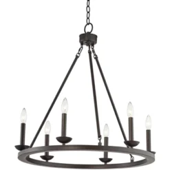 Franklin Iron Works Myland Bronze Wagon Wheel Chandelier 27" Wide Industrial 6-Light Fixture For Dining Room House Kitchen Island Entryway Bedroom 15 Franklin Iron Works Myland Bronze Wagon Wheel Chandelier 27" Wide Industrial 6-Light Fixture For Dining Room House Kitchen Island Entryway Bedroom -Home Decor Shop GUEST e31b813d b26c 4e2c a6c9 359ab4e63d04