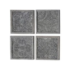 Metal Floral Embossed Wall Decor Set Of 4 Gray - Olivia & May 28 Metal Floral Embossed Wall Decor Set Of 4 Gray - Olivia & May -Home Decor Shop GUEST e368ebad 3fa9 4284 99ba 6c89494e0a08