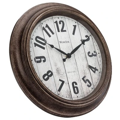 15.5" Vintage Wall Clock With Distressed Dial Bronze - Westclox 4 15.5" Vintage Wall Clock With Distressed Dial Bronze - Westclox - Image 2