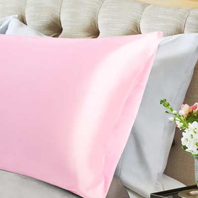 2 Pcs Body 20"x54" Satin Silky Soft Pillow Cover Pink - PiccoCasa 3 2 Pcs Body 20"x54" Satin Silky Soft Pillow Cover Pink - PiccoCasa