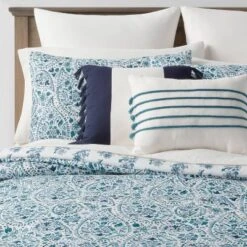 12pc Reversible Paisley Print Comforter & Sheets Set Blue/Dark Teal Blue - Threshold™ 23 12pc Reversible Paisley Print Comforter & Sheets Set Blue/Dark Teal Blue - Threshold™ -Home Decor Shop GUEST e3f1ec9a 3b66 4053 b0fe 00d8eb4ecda8