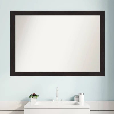 40" X 28" Non-Beveled Furniture Narrow Bathroom Wall Mirror Espresso Brown - Amanti Art 10 40" X 28" Non-Beveled Furniture Narrow Bathroom Wall Mirror Espresso Brown - Amanti Art - Image 8