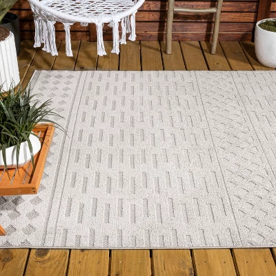 Xlendi High-Low Pile Moroccan Geometric Indoor/Outdoor Area Rug - JONATHAN Y 8 Xlendi High-Low Pile Moroccan Geometric Indoor/Outdoor Area Rug - JONATHAN Y - Image 6