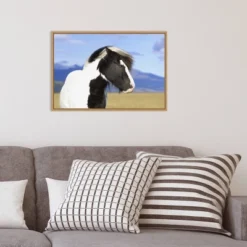 23" X 16" Icelandic Horse By Peter Langer Danita Delimont Framed Canvas Wall Art - Amanti Art -Home Decor Shop GUEST e5b080eb 606f 4990 9143 1309541d18ec