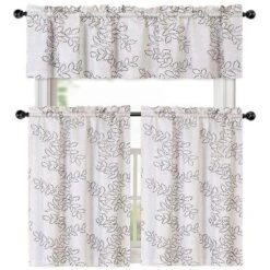Kate Aurora Brielle Embroidered Linen Kitchen Curtain Tier & Valance Set -Home Decor Shop GUEST e65354e1 e3ed 4377 a982 a4bc6ff07b8c