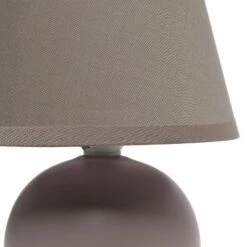8.66" Petite Ceramic Orb Base Bedside Table Desk Lamp With Matching Tapered Drum Fabric Shade Gray - Creekwood Home -Home Decor Shop GUEST e6d62651 e3c1 457f 9d2b d2fffb8870cf