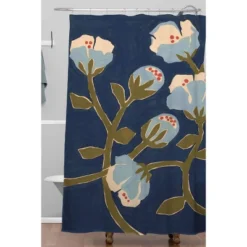 Megan Galante Blue Perennial Shower Curtain Blue - Deny Designs