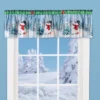 Collections Etc Festive Winter Snowman Christmas Tree Window Valance
