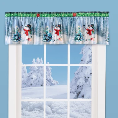 Collections Etc Festive Winter Snowman Christmas Tree Window Valance 3 Collections Etc Festive Winter Snowman Christmas Tree Window Valance