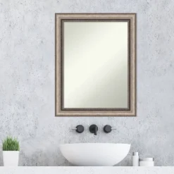 22" X 28" Non-Beveled Lyla Ornate Bathroom Wall Mirror Silver - Amanti Art -Home Decor Shop GUEST e7744534 1f0e 403c aa80 60db6e2e77be