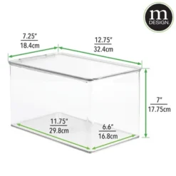 MDesign Plastic Stackable Home Office Supplies Storage Box - 2 Pack, Clear -Home Decor Shop GUEST e953ab8c b4d6 4627 aa70 fad08a7e60cb