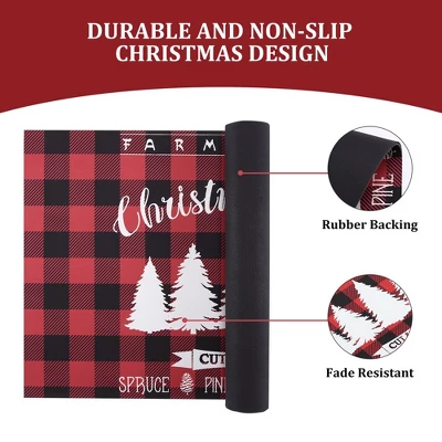 Trinity Plaid White Christmas Tree Non-Slip Decorative Doormat 5 Trinity Plaid White Christmas Tree Non-Slip Decorative Doormat - Image 3
