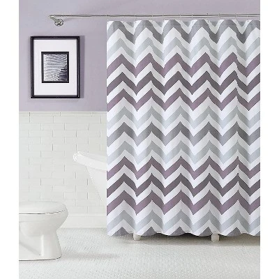 Kate Aurora 100% Cotton Modern Chevron Fabric Shower Curtain - Standard Size 3 Kate Aurora 100% Cotton Modern Chevron Fabric Shower Curtain - Standard Size