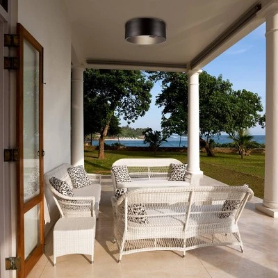 1 Light Teagan Outdoor Indoor Flush Mount Ceiling Dark Bronze - Globe Electric 4 1 Light Teagan Outdoor Indoor Flush Mount Ceiling Dark Bronze - Globe Electric - Image 2