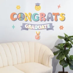 Big Dot Of Happiness Groovy School Graduation Party Photo Backdrop - Wall Decals