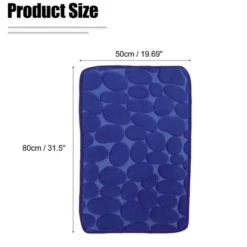 Unique Bargains Cobblestone Pattern Bathroom Rugs Polyester Bath Mat Machine Washable Dark Blue 80x50cm -Home Decor Shop GUEST eee366fd 8dea 4445 96a4 93f944ceb004