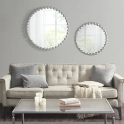 Round Marlowe Decorative Wall Mirror Silver - Madison Park Signature -Home Decor Shop GUEST eef72c7e ea4d 4923 9850 719c7b6b1e54