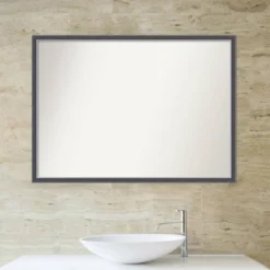40" X 29" Non-Beveled Eva Thin Bathroom Wall Mirror Black - Amanti Art 14 40" X 29" Non-Beveled Eva Thin Bathroom Wall Mirror Black - Amanti Art -Home Decor Shop GUEST f3507536 b7ab 45bc a7fe aa2a97131295