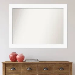 44" X 33" Non-Beveled Cabinet Bathroom Wall Mirror White - Amanti Art 15 44" X 33" Non-Beveled Cabinet Bathroom Wall Mirror White - Amanti Art -Home Decor Shop GUEST f3a32a86 5155 4e71 bf1f 314191735eeb