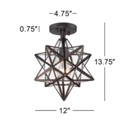 Franklin Iron Works Cuthbert Modern Farmhouse Ceiling Light Semi Flush Mount Fixture 11" Wide Black Iron Moravian Star Clear Glass Panels For Bedroom 12 Franklin Iron Works Cuthbert Modern Farmhouse Ceiling Light Semi Flush Mount Fixture 11" Wide Black Iron Moravian Star Clear Glass Panels For Bedroom -Home Decor Shop GUEST f5084810 ce88 47d1 b59b 78b4a5b528f3