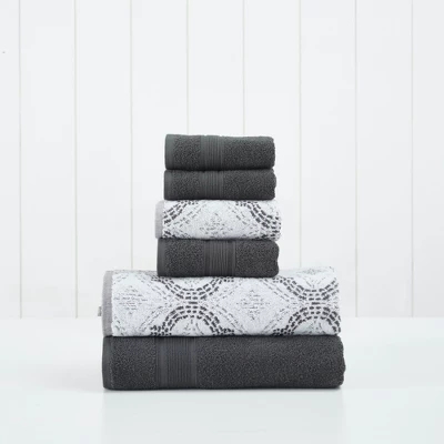 Modern Threads 6 Piece Cotton Jacquard Towel Set, Capri. 6 Modern Threads 6 Piece Cotton Jacquard Towel Set, Capri. - Image 4
