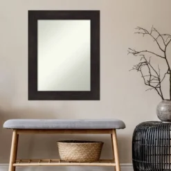 24" X 30" Non-Beveled Furniture Bathroom Wall Mirror Espresso Brown - Amanti Art -Home Decor Shop GUEST f6f9daf4 efea 4f89 aa20 ab9332cf8577