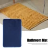 Unique Bargains Solid Color Pattern Bathroom Rugs Polyester Bath Mat Machine Washable Navy Blue 60x40cm -Home Decor Shop GUEST f84caaaf 4bea 4f1d 8591 3da815a43f9b