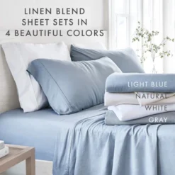 Linen Blend Premium Luxury Solid 4PC Bed Sheets Set - Becky Cameron -Home Decor Shop GUEST f917f8c0 750f 481d b58b 1b068403ae5c