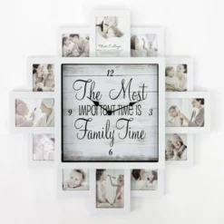 Farmhouse Shabby Chic 'Family Time' Picture Frame Collage Wall Clock White - American Art Decor -Home Decor Shop GUEST fa61013d d335 4f9c 9f5f 1a7145d4b017