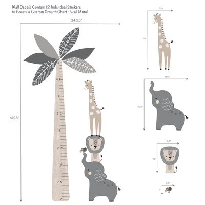 Lambs & Ivy Jungle Safari Tree With Animals Kids Growth Chart Wall Decals 4 Lambs & Ivy Jungle Safari Tree With Animals Kids Growth Chart Wall Decals - Image 2