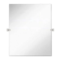 Hamilton Hills 30" X 40" Rectangular Frameless Mirror With Brushed Chrome Squared Wall Brackets -Home Decor Shop GUEST fab4ff7b 81bf 400b b0d3 d9d0e1df2ba0