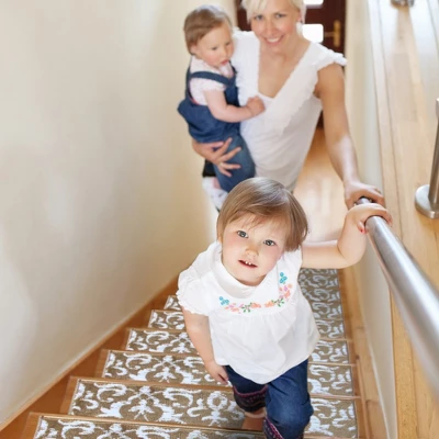 Sussexhome Floral Collection Anti-Slip Carpet Stair Treads, 9" X 28" 4 Sussexhome Floral Collection Anti-Slip Carpet Stair Treads, 9" X 28" - Image 2