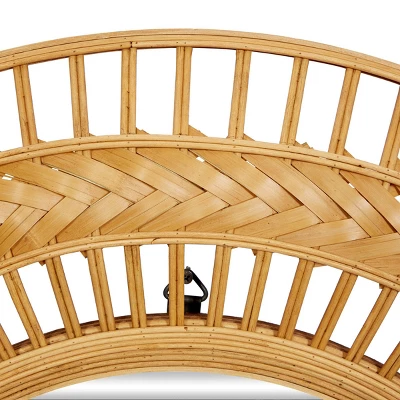 Metal Handmade Intricately Weaved Wall Mirror Brown - Olivia & May 5 Metal Handmade Intricately Weaved Wall Mirror Brown - Olivia & May - Image 3