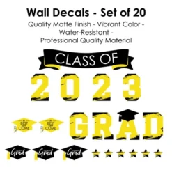 Big Dot Of Happiness Yellow Class Of 2023 Graduation Party Wall Decals Set Of 20 -Home Decor Shop GUEST fc1cf391 f886 440b 8d94 d4827a67dee9