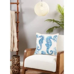20"x20" Oversize Sea Horse Design Square Throw Pillow Cover Navy Blue - Saro Lifestyle 7 20"x20" Oversize Sea Horse Design Square Throw Pillow Cover Navy Blue - Saro Lifestyle -Home Decor Shop GUEST fd0394a6 352b 4404 adbe 7f23357042e6