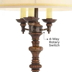 Barnes And Ivy Traditional Floor Lamp Candelabra Style 4-Light 64.5" Tall Italian Bronze Bell Shade For Living Room Reading Bedroom -Home Decor Shop GUEST ffbc9c1f 0610 450c 803d 358bba32fad1