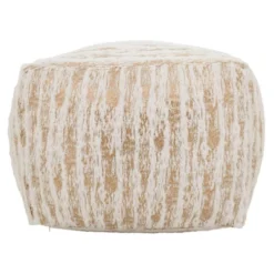 Saro Lifestyle Floor Pouf With Foil Print Faux Fur Design -Home Decor Shop GUEST ffced892 aaeb 469c ae1b 03923eeea902