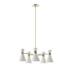 Ezra 5-Light Adjustable Chandelier Antique Brass/White - Ink+Ivy 10 Ezra 5-Light Adjustable Chandelier Antique Brass/White - Ink+Ivy -Home Decor Shop GUEST fff79377 28d5 4d70 8235 cbfc8d5060e9